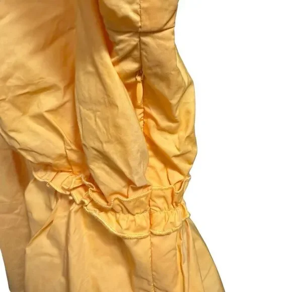 Tuckernuck Hyacinth House Canary Ruffle Rela Blouse Puff Sleeve Tangerine 2XL - Picture 4 of 10